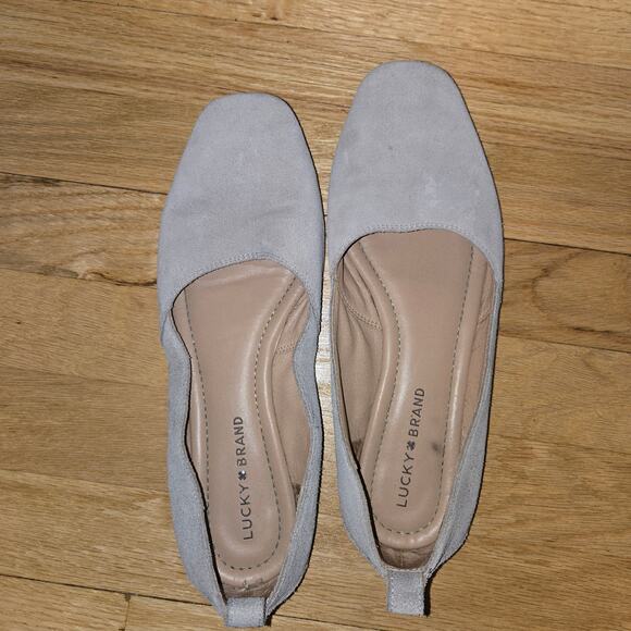 Lucky Brand Daymien tan suede square toe flats sz 9.5M Read - Picture 2 of 7